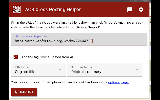 AO3 Cross Posting Helper