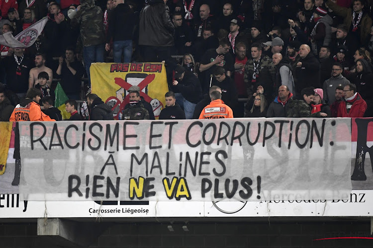 📷 Les Rouches avaient préparé plusieurs banderoles contre le KV Malines