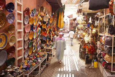 A market in Marrakesh, Morocco.