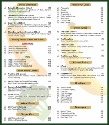 Healthistan menu 