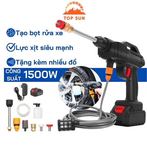 Máy Rửa Xe Mini Cầm Tay Công Suất Lớn Cực Tốt Để Rửa Xe, Rất Tiện Lợi