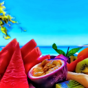 Vibrant Beachside Fruit