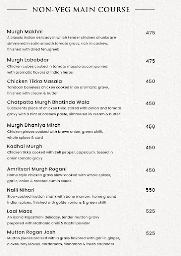 Punjab Bistro menu 