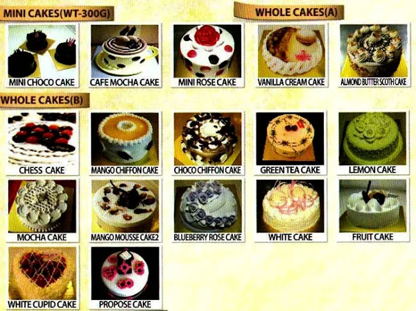 Sonya Bakery Cafe menu 