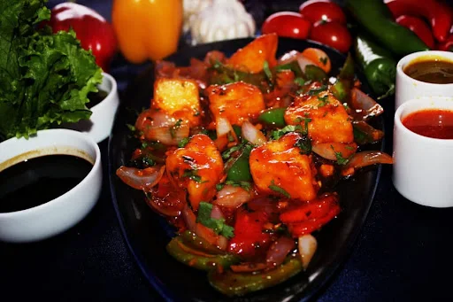 Paneer Cubes In Manchurian Sauce Dry