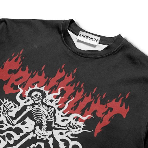 Title 2, High Street Skull Print Oversized Gothic Cotton...