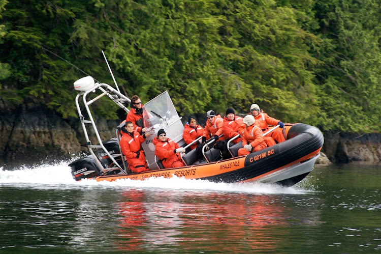 Suit up for whale watching on Clayoquot Sound near Victoria, British Columbia.