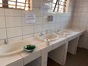 The toilets at Thuto Pele Secondary School as pupils return for the resumption the academic year on June 8 2020. 