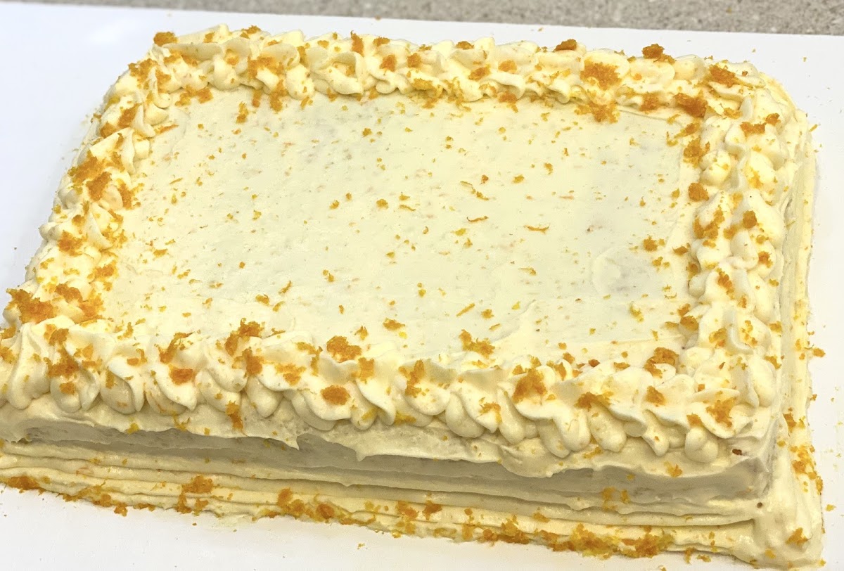 Vanilla Cake with an Orange Buttercream Frosting