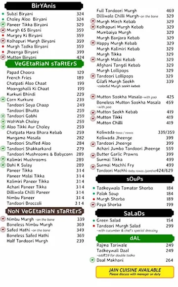 Urban Tadka menu 