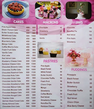 Box Of Cake menu 