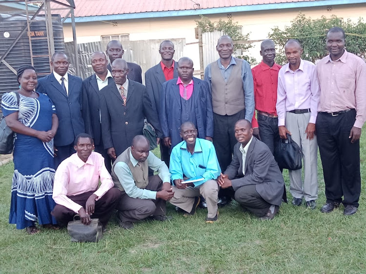 Teso Pastors Network Association Platform members after their meeting at Hotel Suddex in Amagoro on Monday, March 11, 2019.