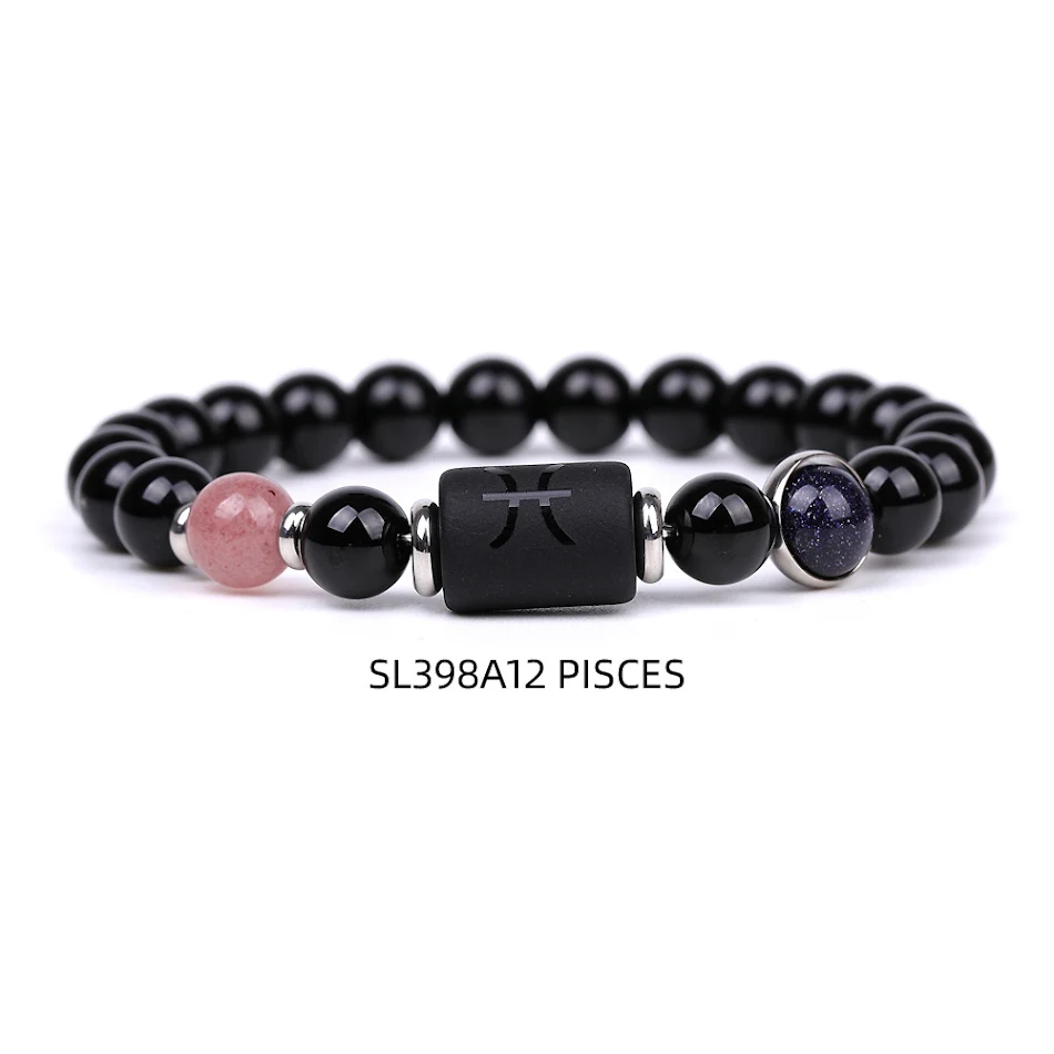 Pulseras de moda de las doce constelaciones para hombres, elegantes y personalizadas. Muestra tu signo zodiacal con estilo, un regalo perfecto y único.