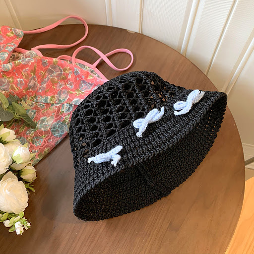 Title 1, Spring Sweet Hollow Bow Straw Hat Womens Summe...