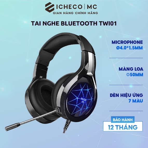 Tai Nghe Chụp Tai Gaming Có Dây Icheco Twi01 Có Đèn Led Míc Đàm Thoại Headphone Game