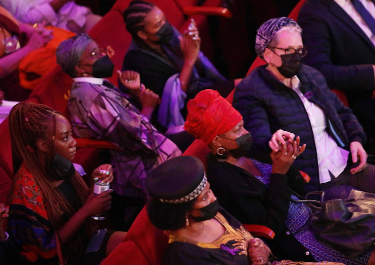 Desmond Tutu's daughters, Mpho Andrea Tutu and Nontombi Naomi Tutu, during Cape Town's Interfaith service to celebrate the life and legacy of Archbishop Emeritus Desmond Tutu at the City Hall.​