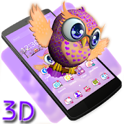 Cute Owl 3D Theme  Icon