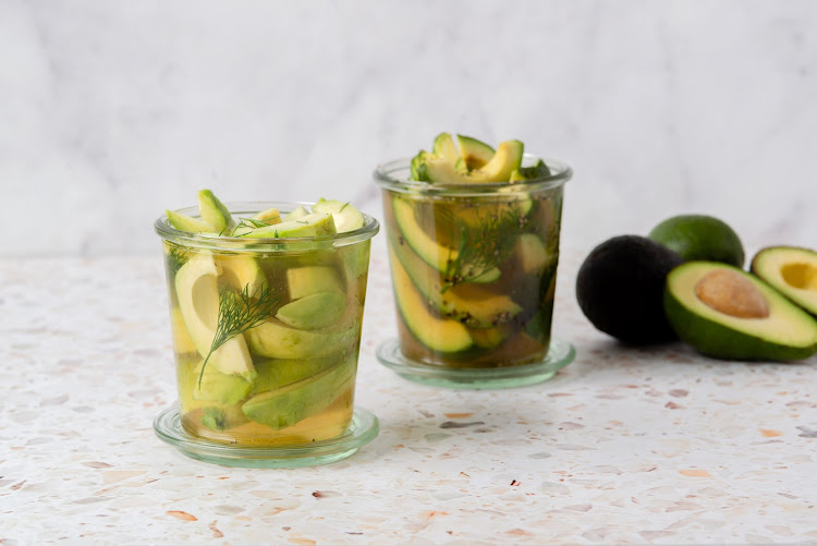 Easy peasy pickled avos.