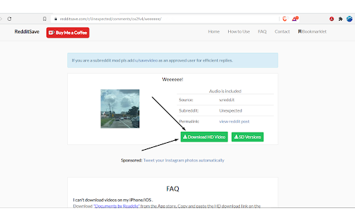 Video Downloader for reddit - Redditsave