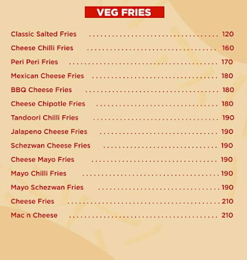 The Spud Fries menu 