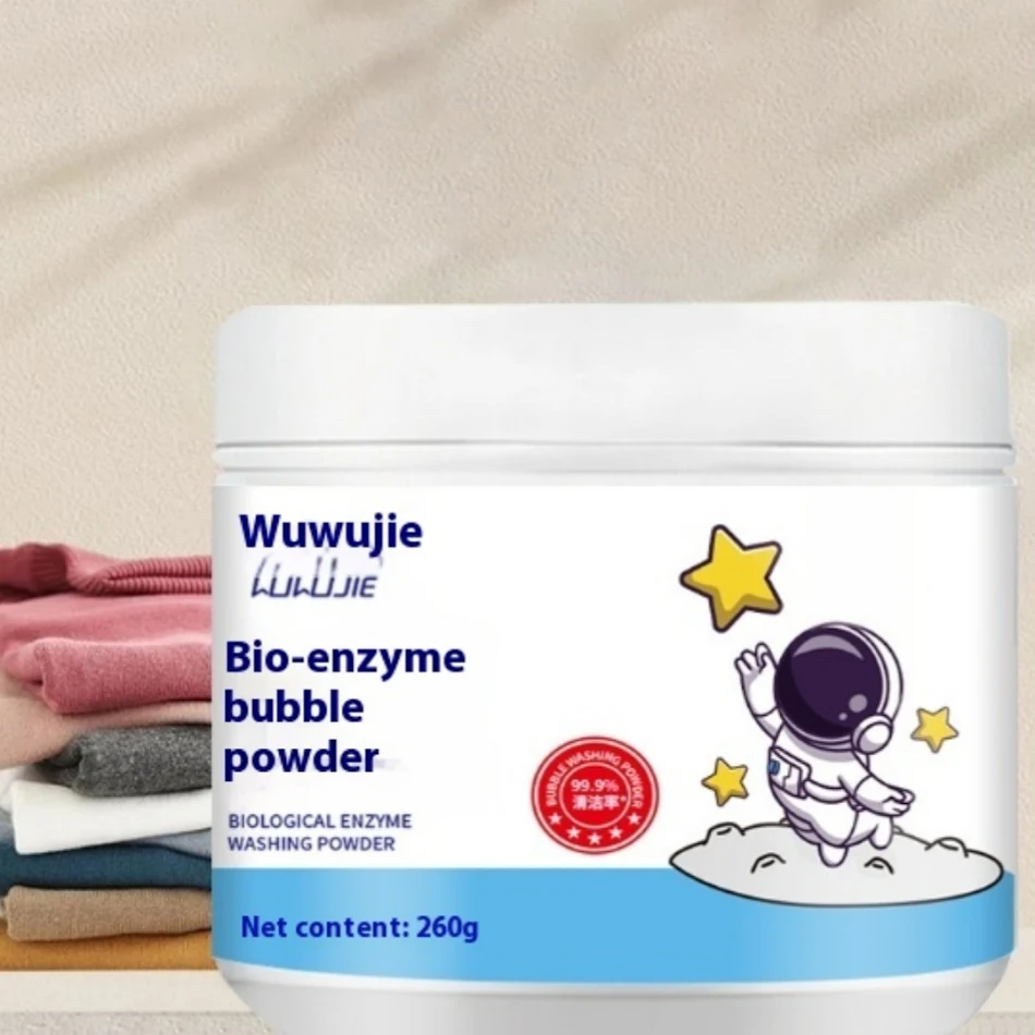 Lessive enzymatique biologique en poudre 260g Détachant puissant Blanchissant Élimine le jaune et blanchit pour un linge éclatant et frais