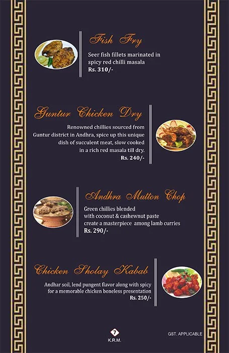 Nandhini Deluxe menu 