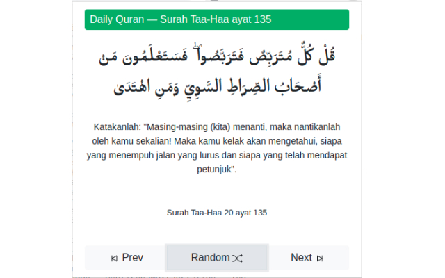 Daily Quran chrome extension