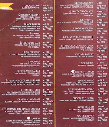 Hangout Cakes & More menu 