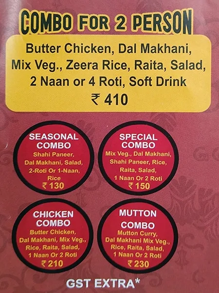 Ekta's Kitchen - Unit of Nawab's Darbar menu 