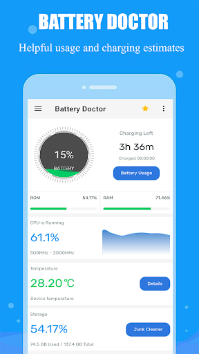 Screenshot Battery Doctor, Junk Cleaner