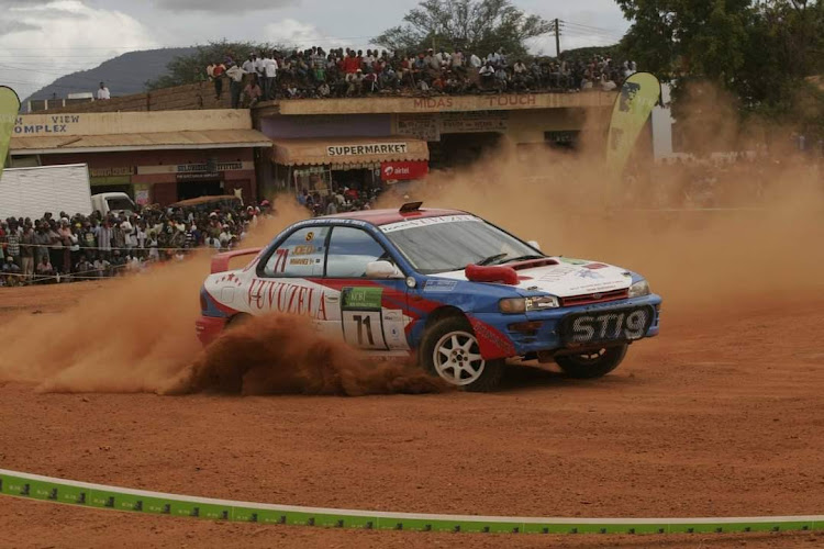 Caption: Joe Muchiri during a past rally. Muchiri is a deputy clerk of the course for Machakos Rally