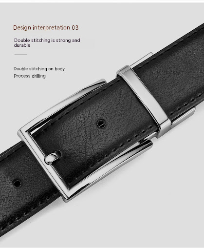 Title 7, Mens Rotating Pin Buckle Genuine Leather Belt ...