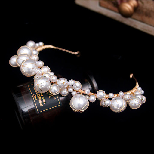 Title 3, Simple Pearl Hairband Bridal Veil Formal Dress ...