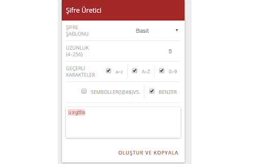 Şifre Oluştur - Password Generator