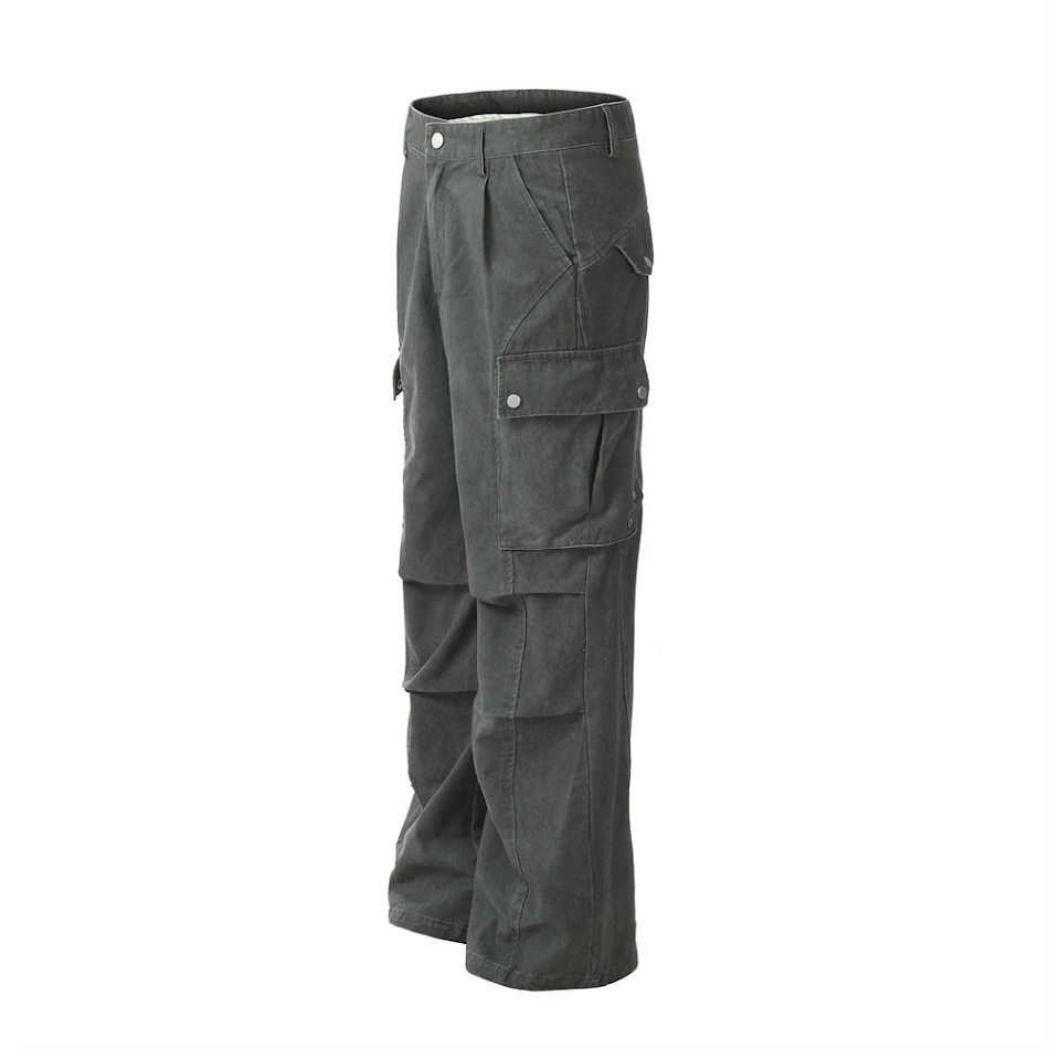 Pantalones rectos sueltos casuales retro de calle para hombre, cómodos y modernos. Estilo urbano relajado para un look diario con libertad de movimiento.