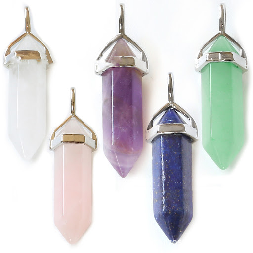 Title 1, Natural Crystal Hexagon Prism Pendant Necklace,...