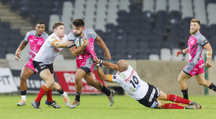 The Pumas's Wian van Niekerk attempts to burst through the Cheetahs defence in Saturday night's Currie Cup clash in Mbombela. The Cheetahs won 29-14. Picture: Dirk Kotze/Gallo Images
