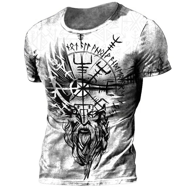 T-shirt da uomo stile retrò con stampa digitale 3D a maniche corte. Design moderno e fresco, perfetto per un look casual e confortevole, ideale per l'estate.