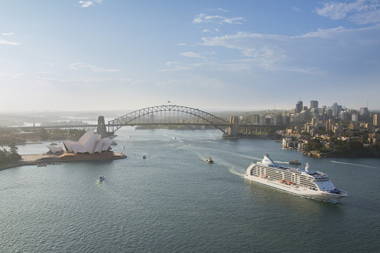 Cruise into Sydney Harbour on Regent Seven Seas Voyager.