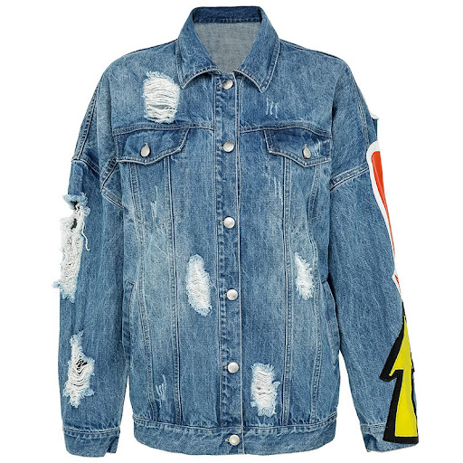 Title 7, Chaqueta de mezclilla de hip-hop suelta de mujeres