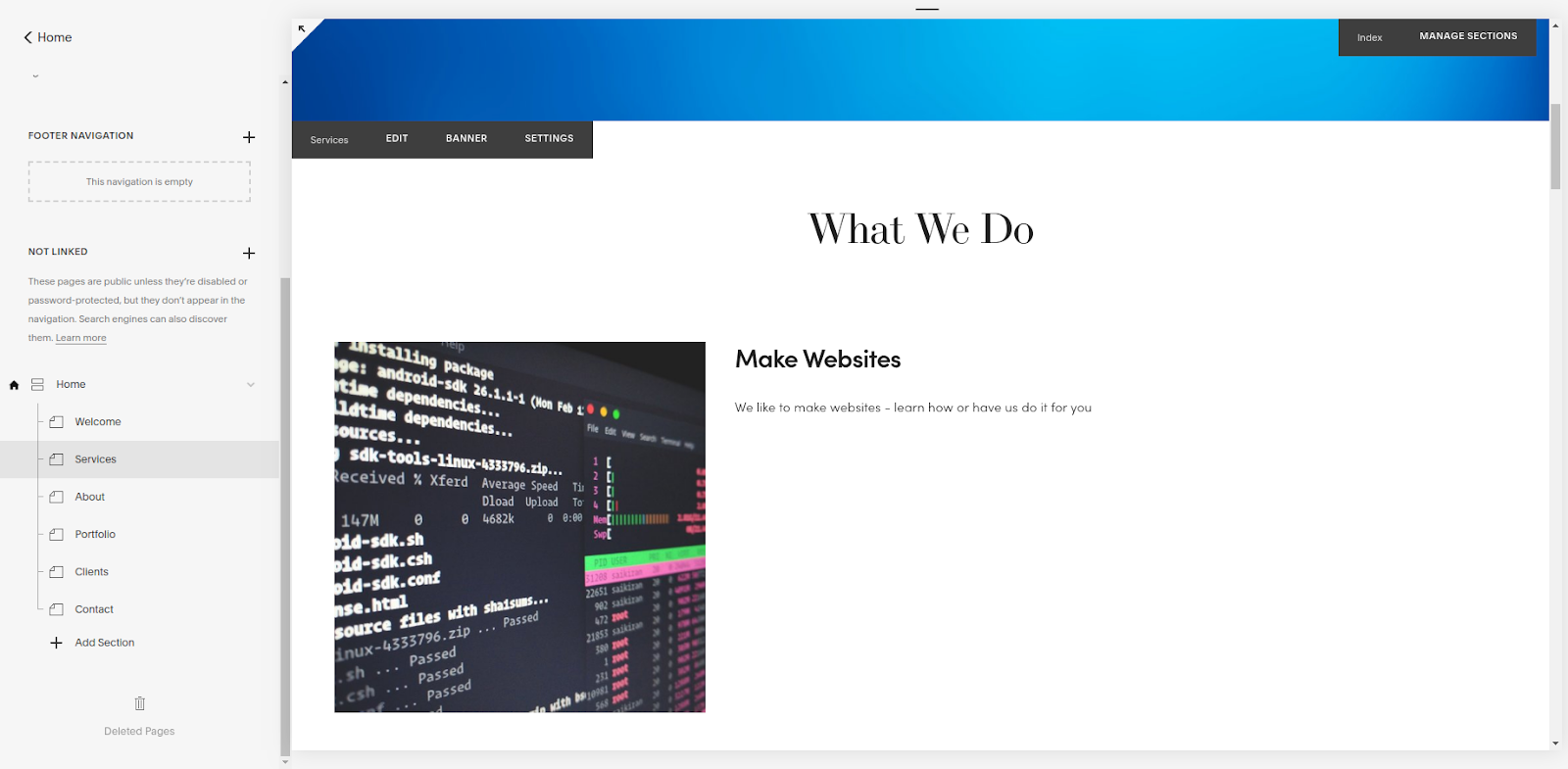 squarespace website creator editor