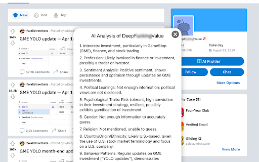 Profiler — Twitter & Reddit Profile Analyzer