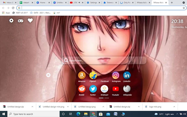 Mikasa Ackerman Wallpaper New Tab Theme