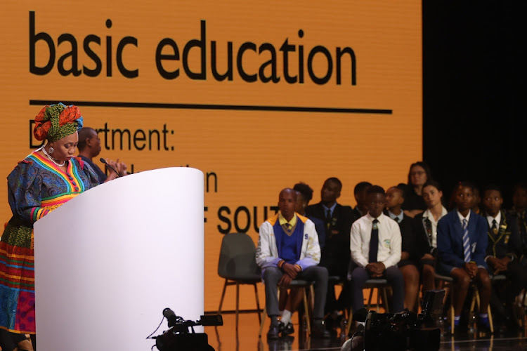 Basic Education Minister Angie Motshekga announing the matric class of 2023 results.