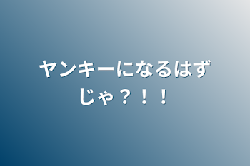 ヤンキーになるはずじゃ？！！