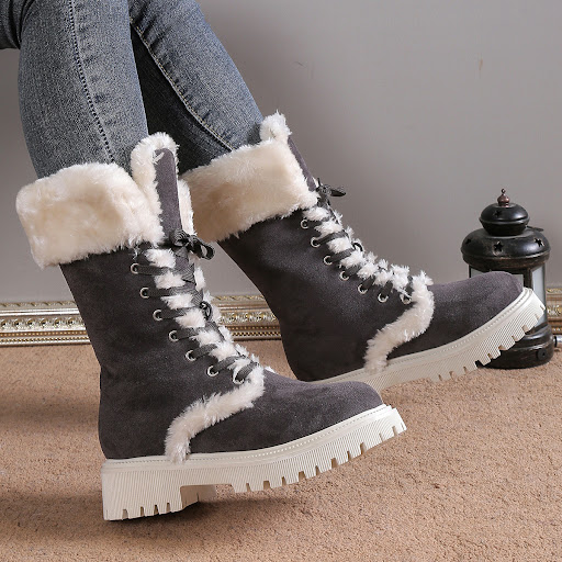Title 2, Plus Size Furry Warm Womens Snow Boots with a ...