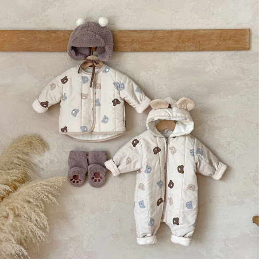 Title 5, Quilted Mini Bear Cardigan Cotton Coat Jacket B...