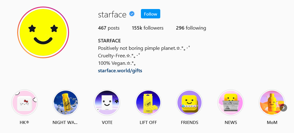 instagram brands starface