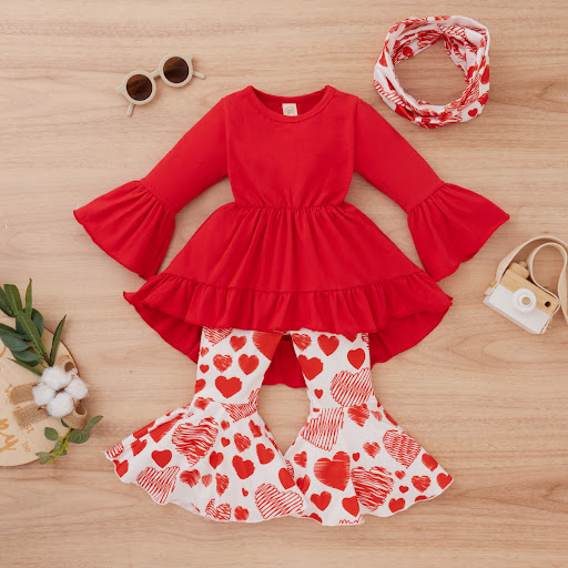 Title 15, Girls Big Skirt Hem Top Shorts and Hair Band T...