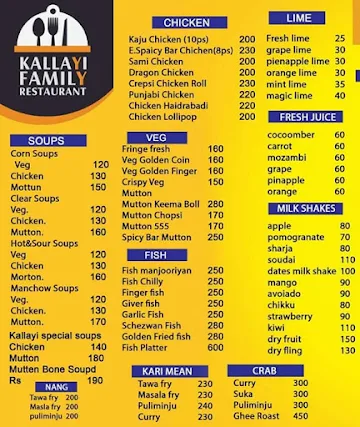 Kallayi Restaurant menu 